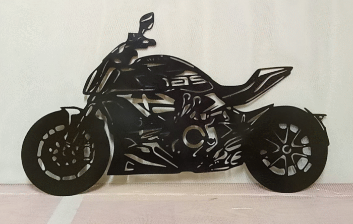 Sleek Modern Motorcycle Metal Wall Art