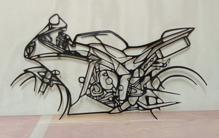 Abstract Motorcycle Metal Wall Art
